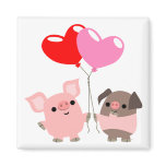 Tangled Hearts (Cartoon Pigs) Magnet