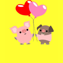 Tangled Hearts (Cartoon Pigs) Women T-shirt by Lioness_Graphics Tangled Hearts (Cartoon Pigs) Women T-shirt