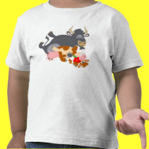 Tango!! (cartoon bull and cow) children T-shirt by Lioness_Graphics Tango!! (cartoon bull and cow) children T-shirt
