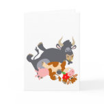 Tango!! (cartoon bull and cow) Greeting card