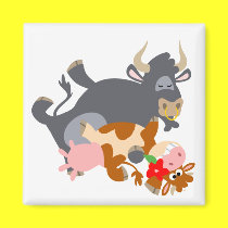 Tango!! (cartoon bull and cow) magnet by Lioness_Graphics Tango!! (cartoon bull and cow) magnet