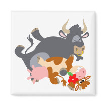 Tango!! (cartoon bull and cow) magnet by Lioness_Graphics Tango!! (cartoon bull and cow) magnet