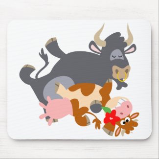 Tango!! (cartoon bull and cow) mousepad mousepad
