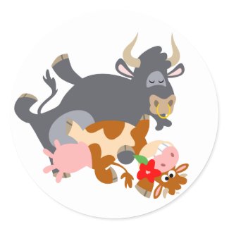 Tango!! (cartoon bull and cow) sticker sticker