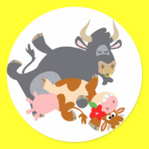 Tango!! (cartoon bull and cow) sticker by Lioness_Graphics Tango!! (cartoon bull and cow) sticker