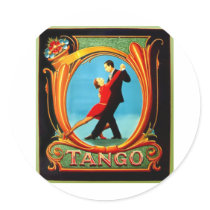 Tango Dancer Round Sticker