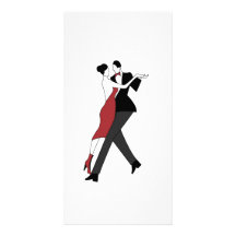 tango dancers customized photo card