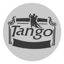 Tango dancers design! round sticker