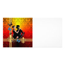 Tango dancers personalized photo card