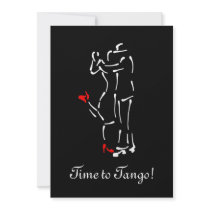 Tango Dancers (Red Shoes) with Customizable Text Invitation
