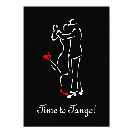 Tango Dancers (Red Shoes) with Customizable Text Invitation