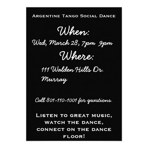 Tango Milonga Invitation