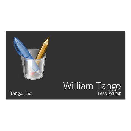 Tango Pen & Pencil Business Cards (front side)