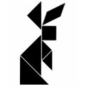 tangram bunny t-shirts