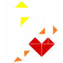 tangram goose love t-shirts