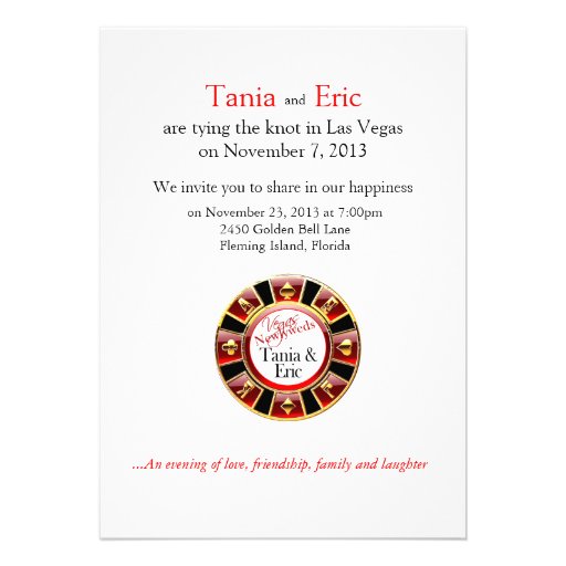 Tania and Eric Las Vegas Reception Invitations