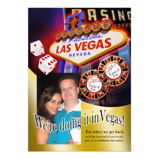 Tania and Eric Las Vegas Reception Invitations (front side)