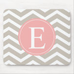 Tank Peach Pink Chevron Monogram Mousepads