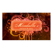 Tanning Business Card Glitter Salon Brown Orange business cards