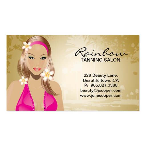 Tanning Business Card Gold (back side)