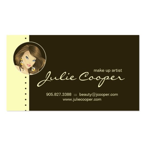Tanning Business Card Yellow Woman (back side)