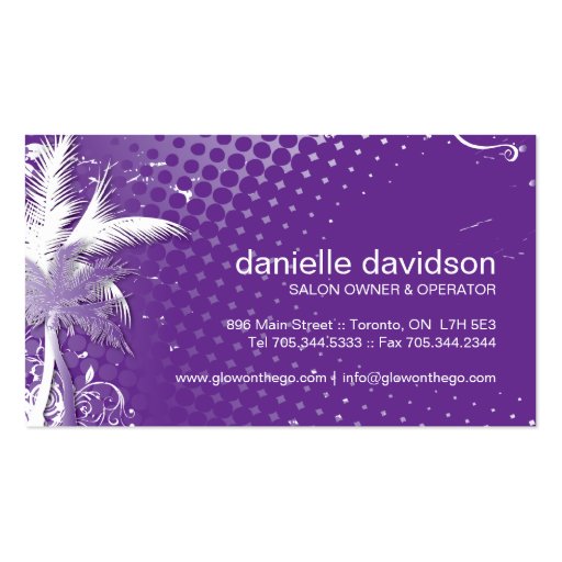 Tanning Salon Business Card (back side)