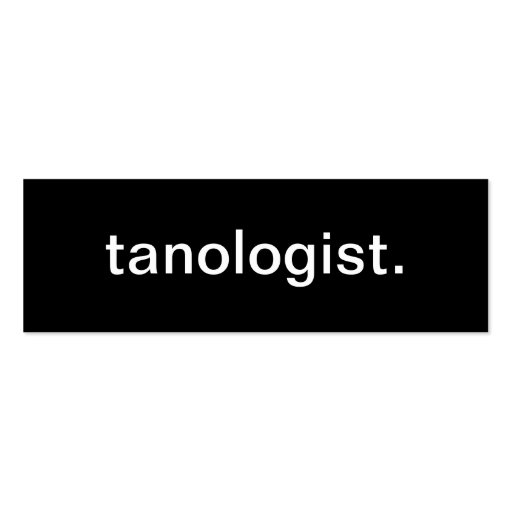 Tanologist Business Card (front side)