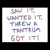 Tantrum copy postcards