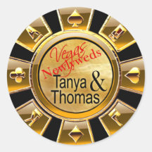 Tanya & Thomas Las Vegas Casino Chip black/gold Stickers
