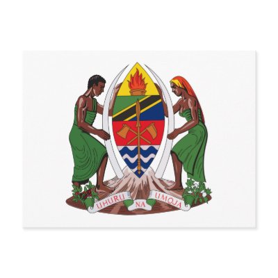 Tanzania Coat of Arms Postcard by FlagTshirts