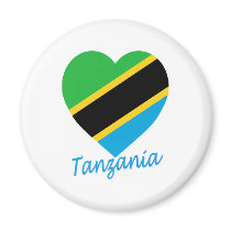 Tanzania Flag Heart magnets
