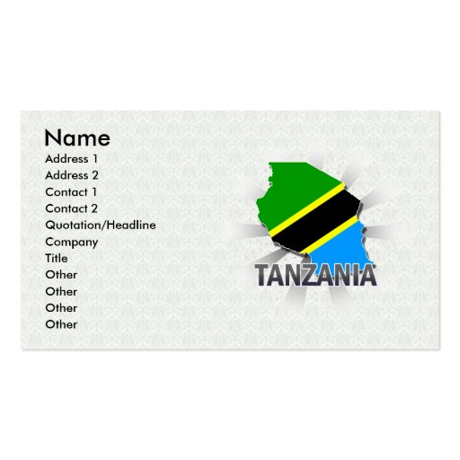 Tanzania Flag Map 2.0 Business Card