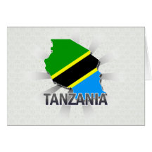 Tanzania Flag Map 2.0 Greeting Cards
