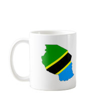 Tanzania flag map coffee mugs