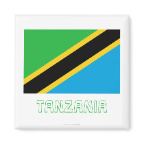 Tanzania Flag with Name magnets