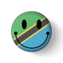 Tanzania Smiley Pinback Button