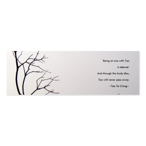 Tao Te Ching No.1/Bookmark Business Cards (front side)