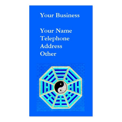 Taoist Octagonal Symbol on Blue Background Business Card Zazzle