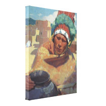 Taos Native American Indian Portrait, Blumenschein Canvas Prints