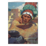 Taos Native American Indian Portrait, Blumenschein Card