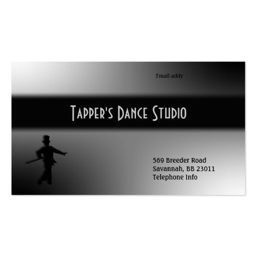 Tap Dance Business Card - Black n Silver (front side)
