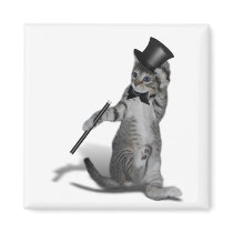 Tap Dancing Cat Refrigerator Magnet