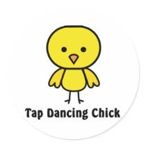 Tap Dancing Chick Round Stickers