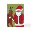 Tap Dancing Reindeer & Santa CARD - Today's Best by sharonfosterart Tap Dancing Reindeer & Santa CARD - Today's Best