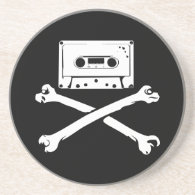 Tape & Crossbones Music Pirate Piracy Home Taping Coaster
