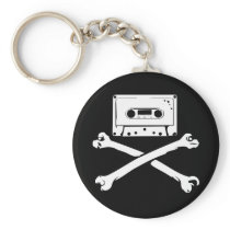 Tape & Crossbones Music Pirate Piracy Home Taping Key Chains