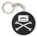 Tape &amp; Crossbones Music Pirate Piracy Home Taping Key Chains