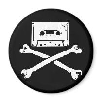 Tape & Crossbones Music Pirate Piracy Home Taping Fridge Magnets