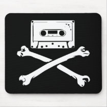 Tape & Crossbones Music Pirate Piracy Home Taping Mousepads