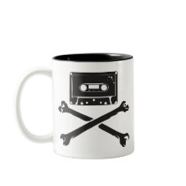 Tape & Crossbones Music Pirate Piracy Home Taping Coffee Mugs